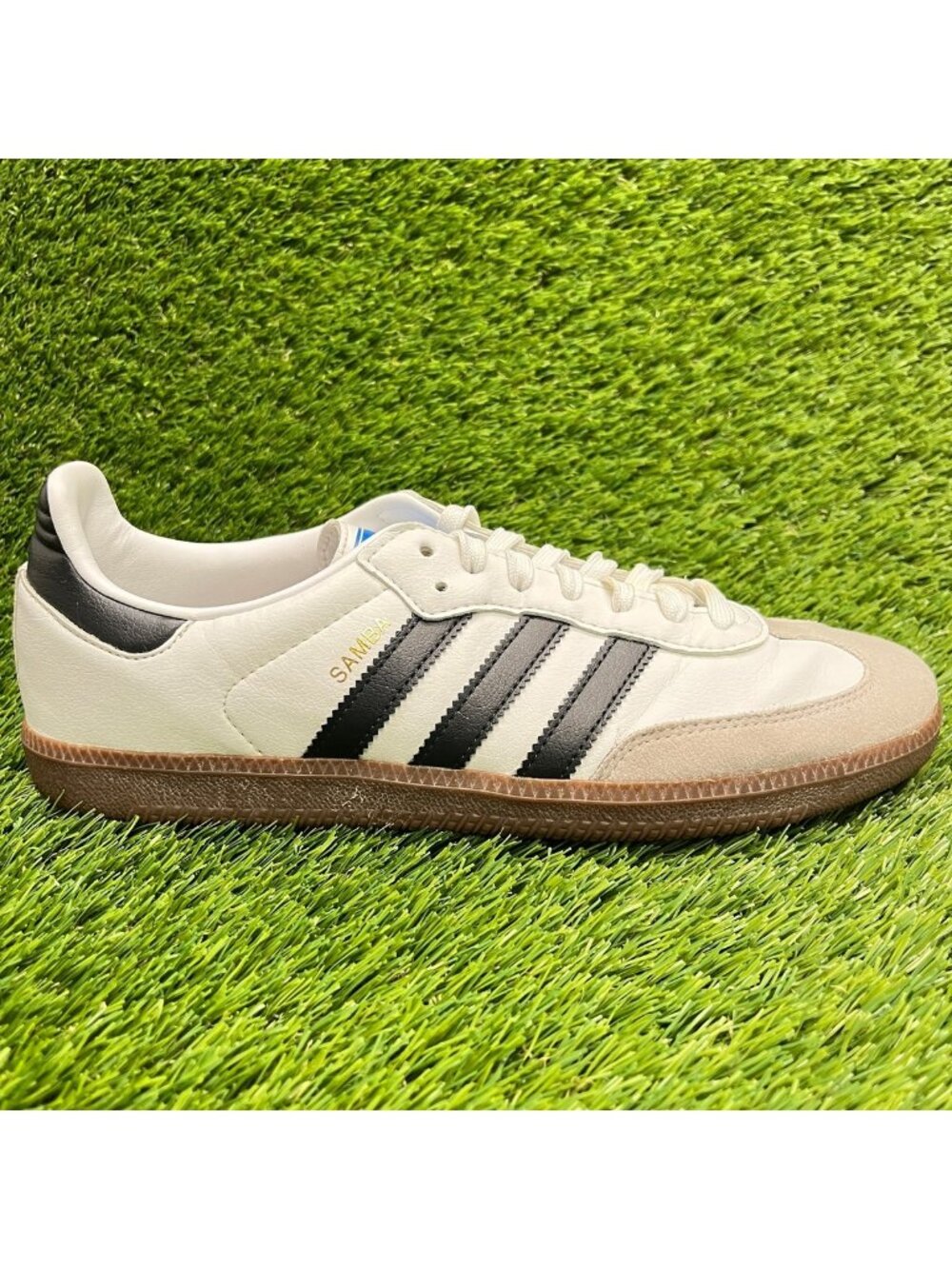 Adidas Samba OG Mens Size 9 White Black Gum Athletic Leather Shoes Sneakers